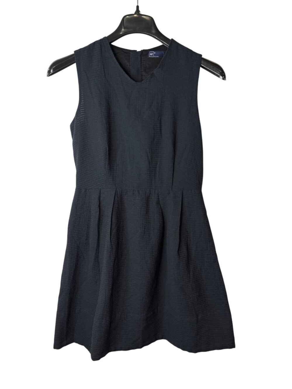 Gap Fit & Flare Mini Dress Size 8 Navy Blue Cotton Lined Gauzy Sleeveless
